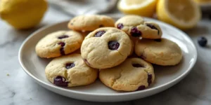 Fresh Lemon Blueberry Sugar Cookies with Soft Centers