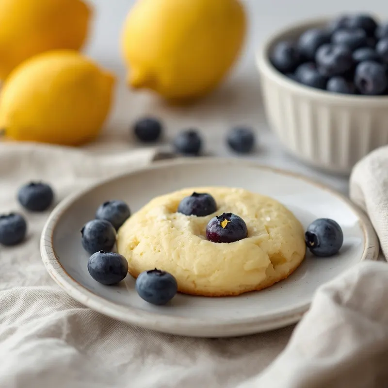 Fresh Lemon Blueberry Sugar Cookies with Soft Centers