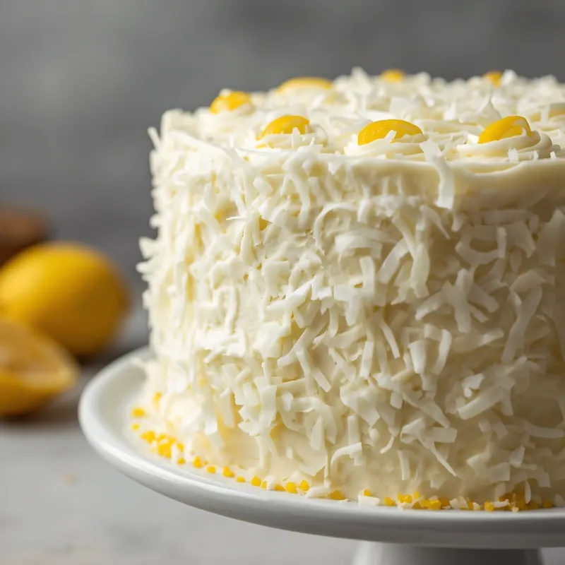 Creamy Lemon Coconut Layer Cake with Bright Citrus Flavor Creamy Lemon Coconut Layer Cake with Bright Citrus Flavor