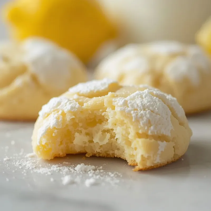 Soft Lemon Crinkle Cookies with Powdered Sugar Soft Lemon Crinkle Cookies with Powdered Sugar