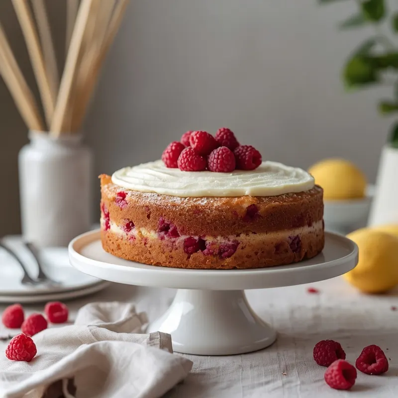 Fluffy Lemon Raspberry Cake with Bright Berry Flavor Fluffy Lemon Raspberry Cake with Bright Berry Flavor