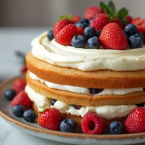 Mixed Berry Vanilla Layer Cake recipe