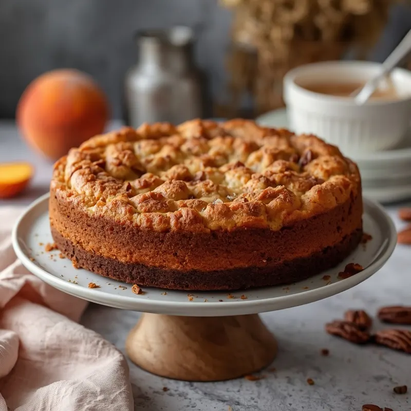 Crispy Peach Cobbler Pecan Cake Crispy Peach Cobbler Pecan Cake