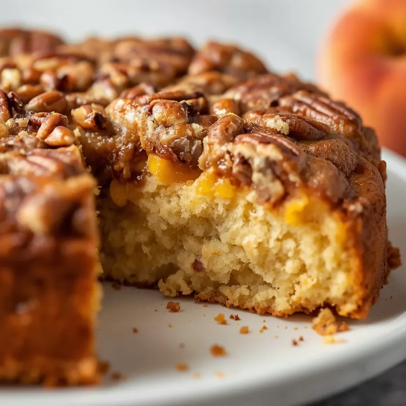 Crispy Peach Cobbler Pecan Cake Crispy Peach Cobbler Pecan Cake