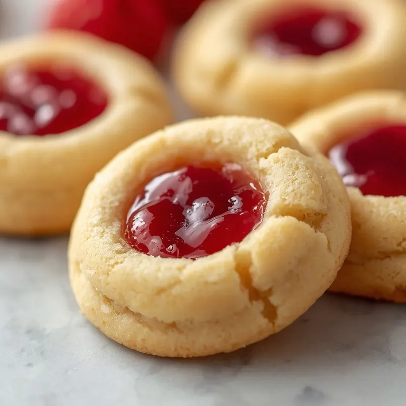 Soft Raspberry Thumbprint Cookies with Buttery Centers Soft Raspberry Thumbprint Cookies with Buttery Centers