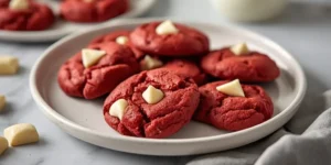 Rich Red Velvet White Chocolate Cookies