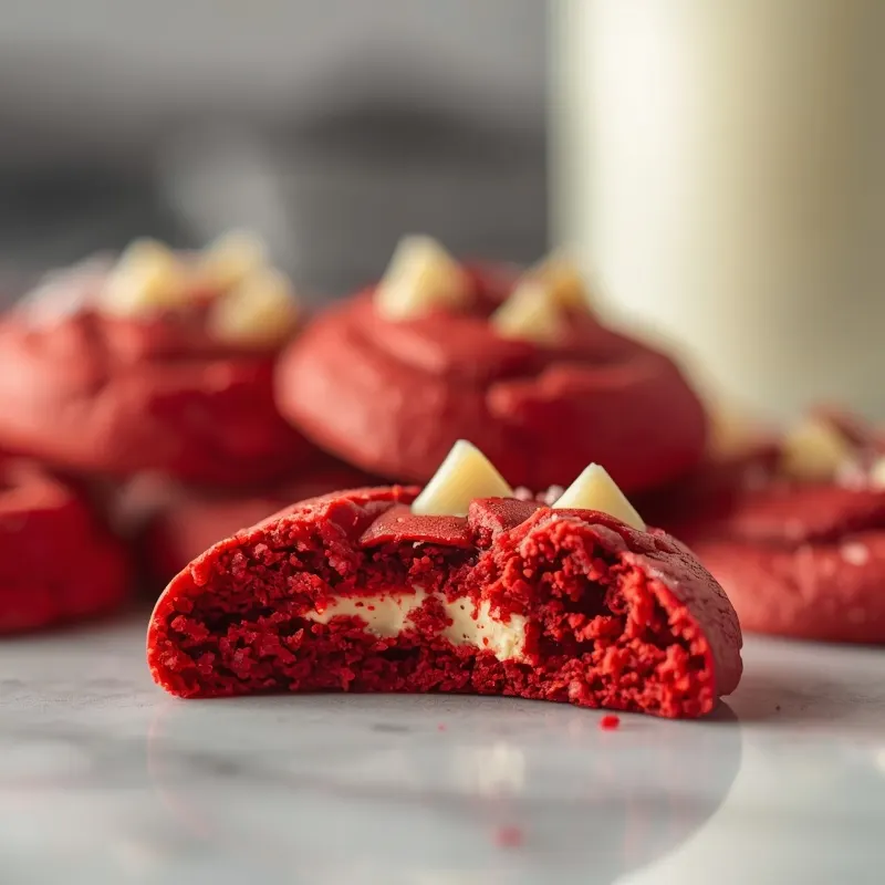 Rich Red Velvet White Chocolate Cookies