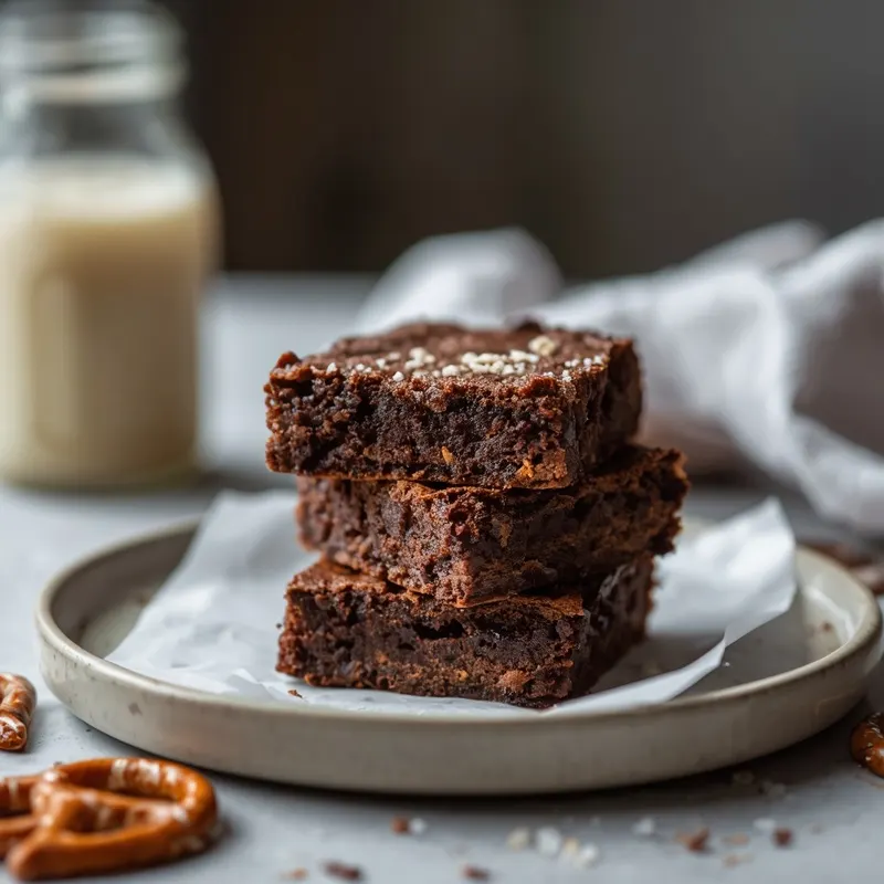 Rich Salted Caramel Pretzel Brownies with Crunchy Pretzel Pieces Rich Salted Caramel Pretzel Brownies with Crunchy Pretzel Pieces
