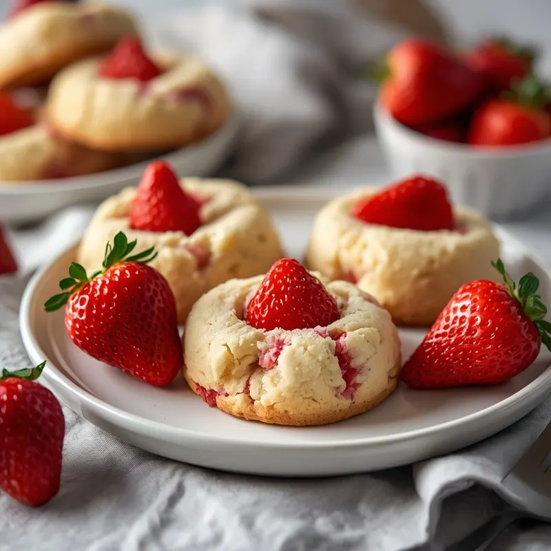 Soft Strawberry Cheesecake Cookies with Creamy Centers Soft Strawberry Cheesecake Cookies with Creamy Centers