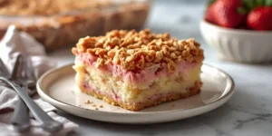 Fluffy Strawberry Crunch Sheet Cake