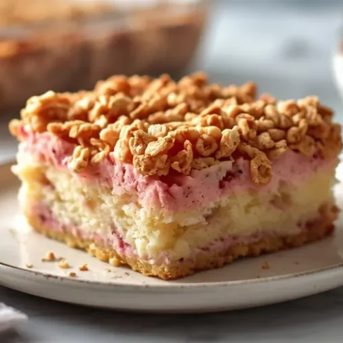 Strawberry Crunch Sheet Cake recipe