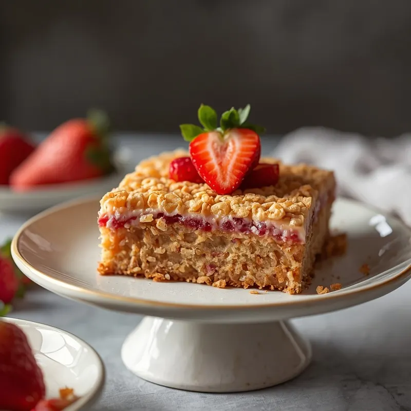 Fluffy Strawberry Crunch Sheet Cake
