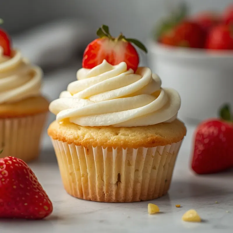 Fresh Strawberry Lemonade Cupcakes with Creamy Frosting Fresh Strawberry Lemonade Cupcakes with Creamy Frosting