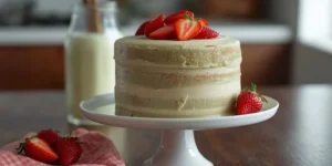 Soft Strawberry Matcha Birthday Cake