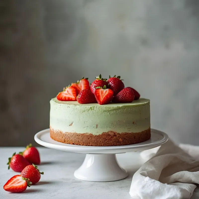 Soft Strawberry Matcha Birthday Cake Soft Strawberry Matcha Birthday Cake
