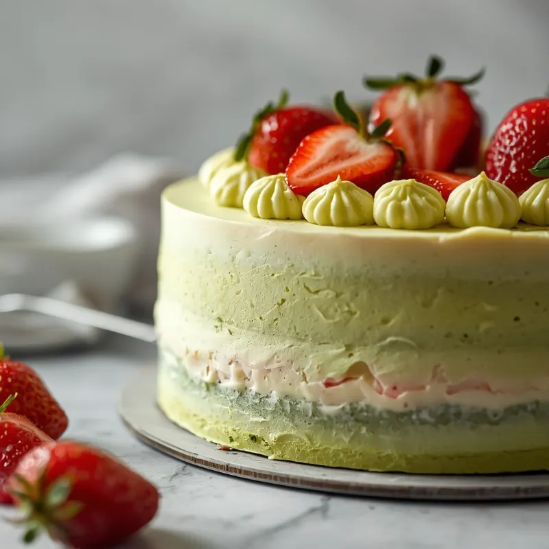 Soft Strawberry Matcha Birthday Cake Soft Strawberry Matcha Birthday Cake