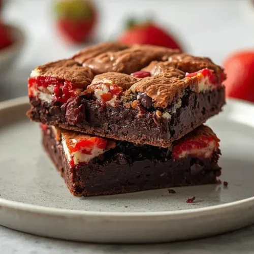 Strawberry White Chocolate Brownies recipe