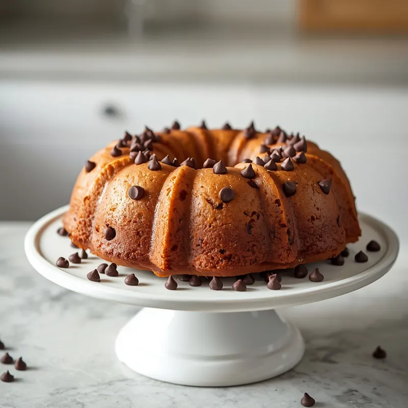 Fluffy Vanilla Chocolate Chip Bundt Cake with Golden Crust Fluffy Vanilla Chocolate Chip Bundt Cake with Golden Crust
