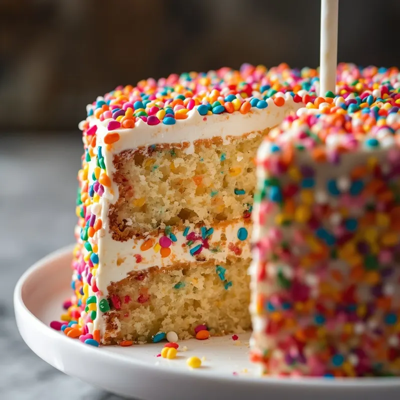 Colorful Vanilla Sprinkle Birthday Cake Colorful Vanilla Sprinkle Birthday Cake