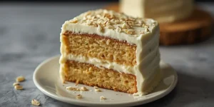 Classic White Almond Layer Cake with Creamy Frosting
