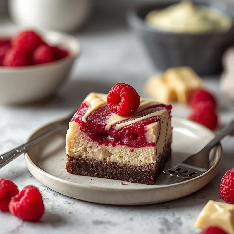 Rich White Chocolate Raspberry Cheesecake Brownies with Creamy Layers Rich White Chocolate Raspberry Cheesecake Brownies with Creamy Layers