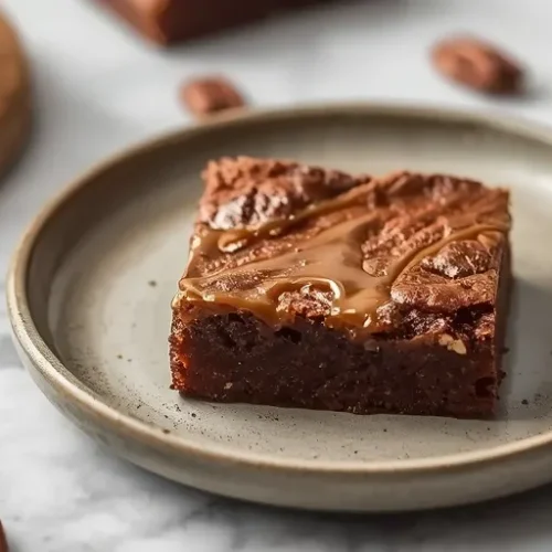 Caramel Pecan Turtle Brownies recipe
