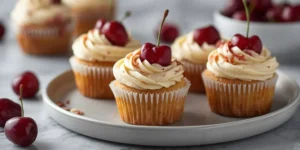 Juicy Cherry Almond Cupcakes