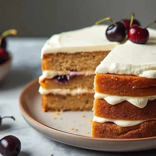 Cherry Almond Layer Cake recipe