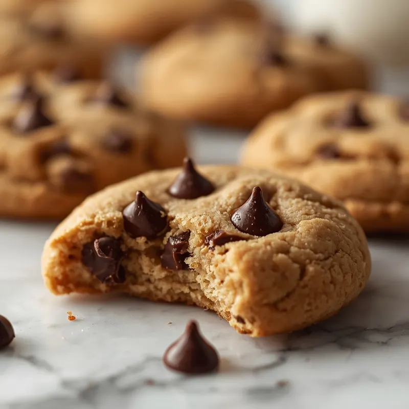 Gooey Chocolate Chip Almond Butter Cookies with Soft Centers