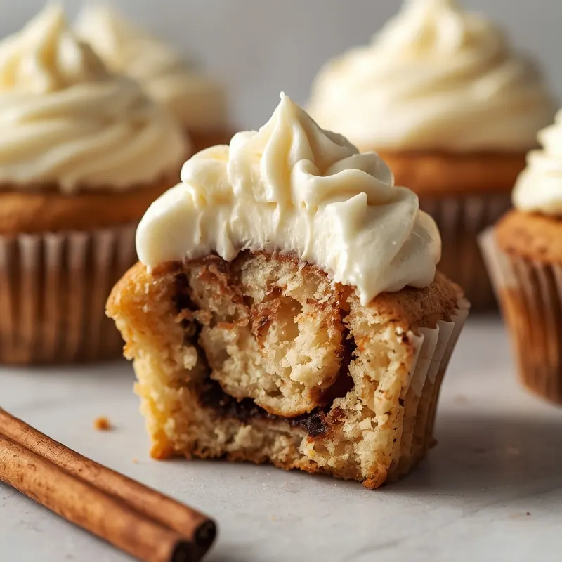Soft Cinnamon Roll Cupcakes
