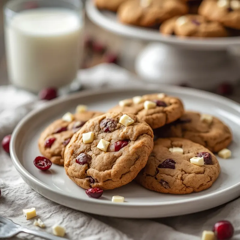 Chewy Cranberry White Chocolate Cookies with Creamy Chocolate Chips