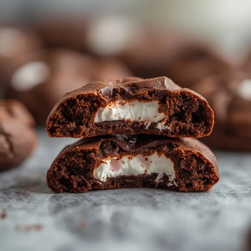 Rich Double Chocolate Marshmallow Cookies with Gooey Marshmallow Filling Rich Double Chocolate Marshmallow Cookies with Gooey Marshmallow Filling