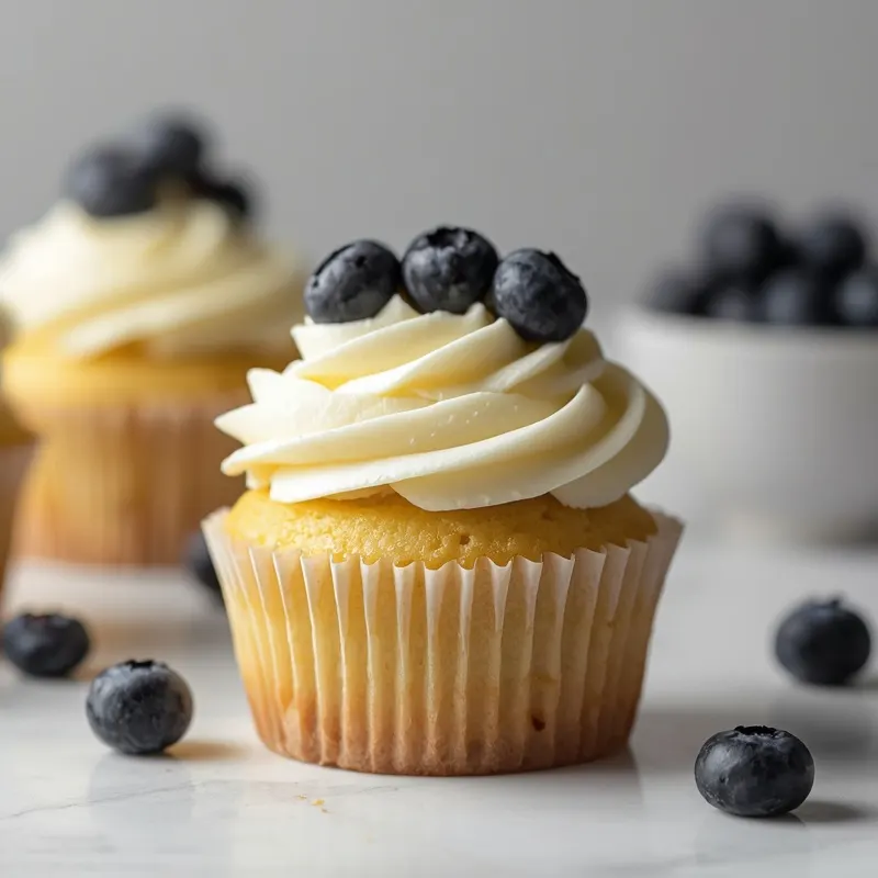 Fluffy Lemon Blueberry Buttercream Cupcakes for Spring