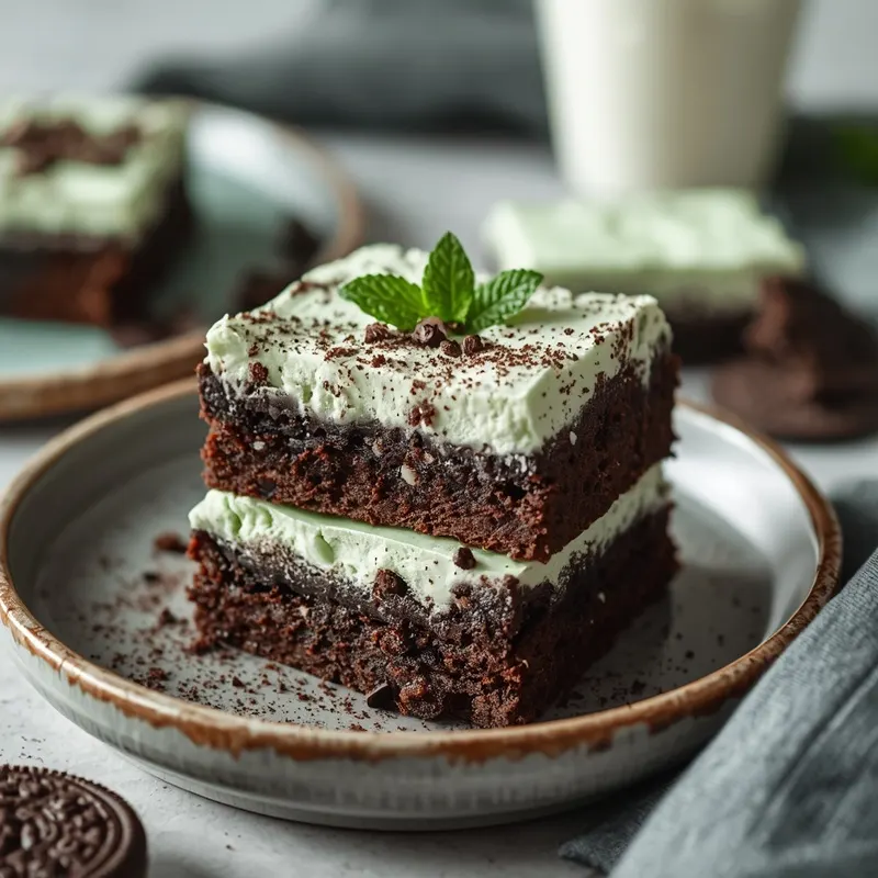 Creamy Mint Oreo Brownies