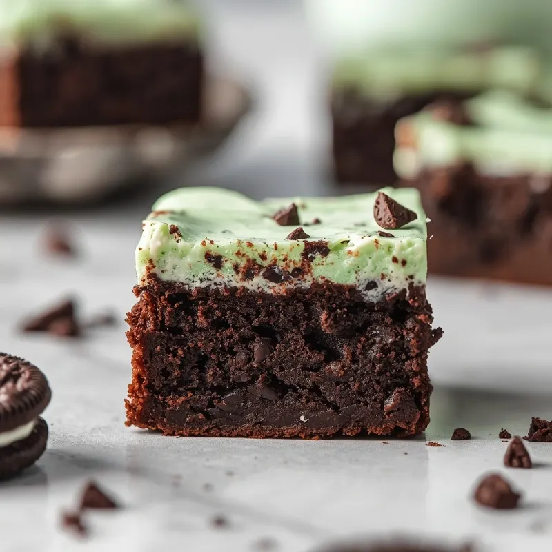 Creamy Mint Oreo Brownies