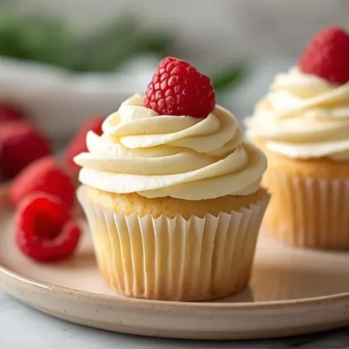 Raspberry White Chocolate Buttercream Cupcakes recipe