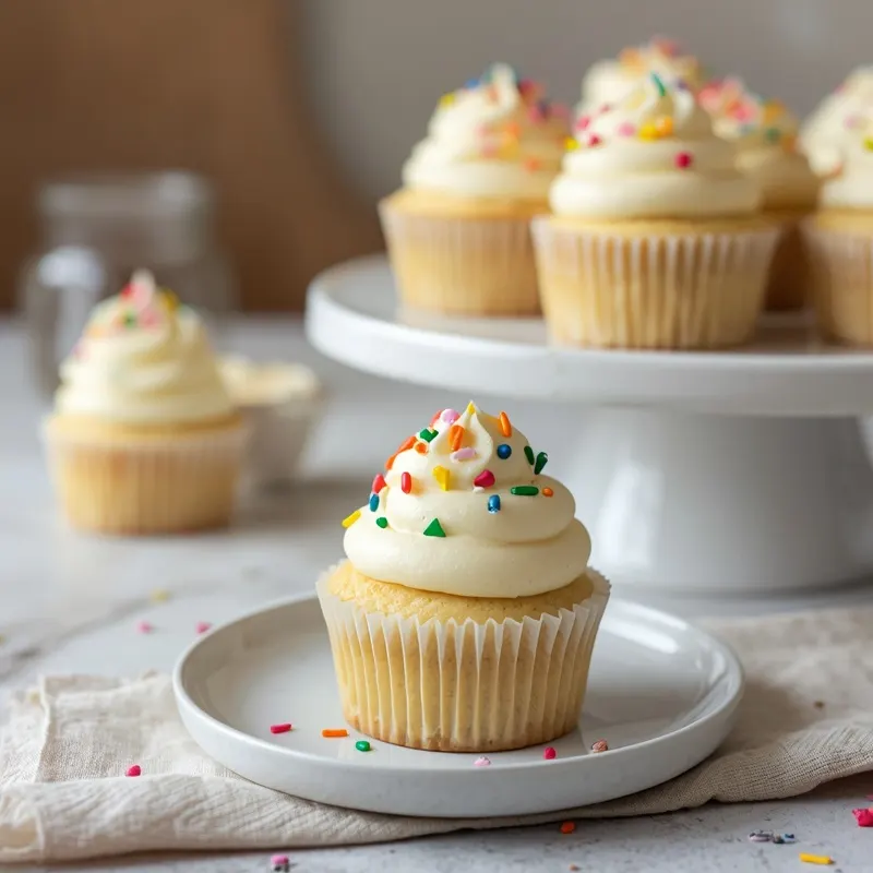 Colorful Vanilla Sprinkle Cupcakes Colorful Vanilla Sprinkle Cupcakes