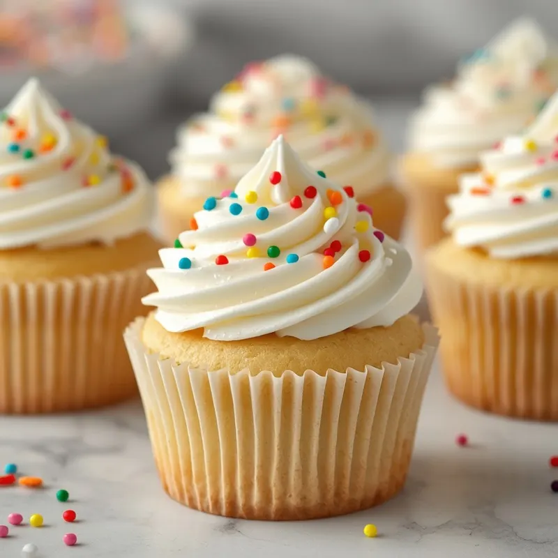 Colorful Vanilla Sprinkle Cupcakes Colorful Vanilla Sprinkle Cupcakes