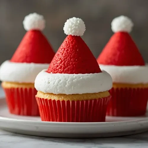 Santa Hat Cupcakes recipe